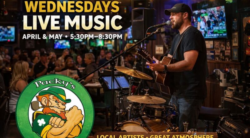 Make Wednesdays the Best Night of the Week at Packy’s with Live Music from 530 PM to 830 PM
