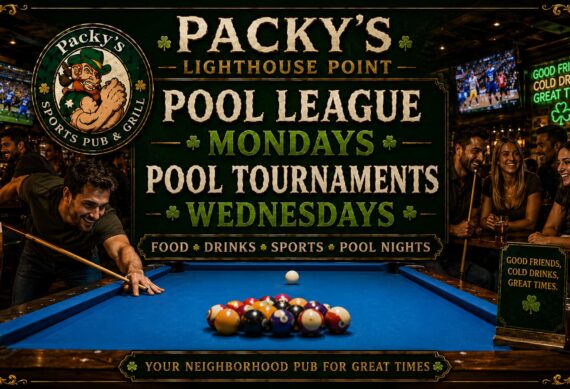 Packy’s Pool League on Mondays and Pool Tournaments on Wednesdays